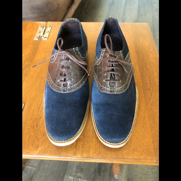 GIORGIO BRUTINI blue and brown oxfords main image 5